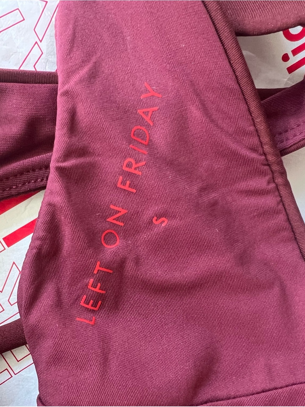 Left On Friday Sunday Swim Top in Jam (Maroon) - Picture 3 of 6
